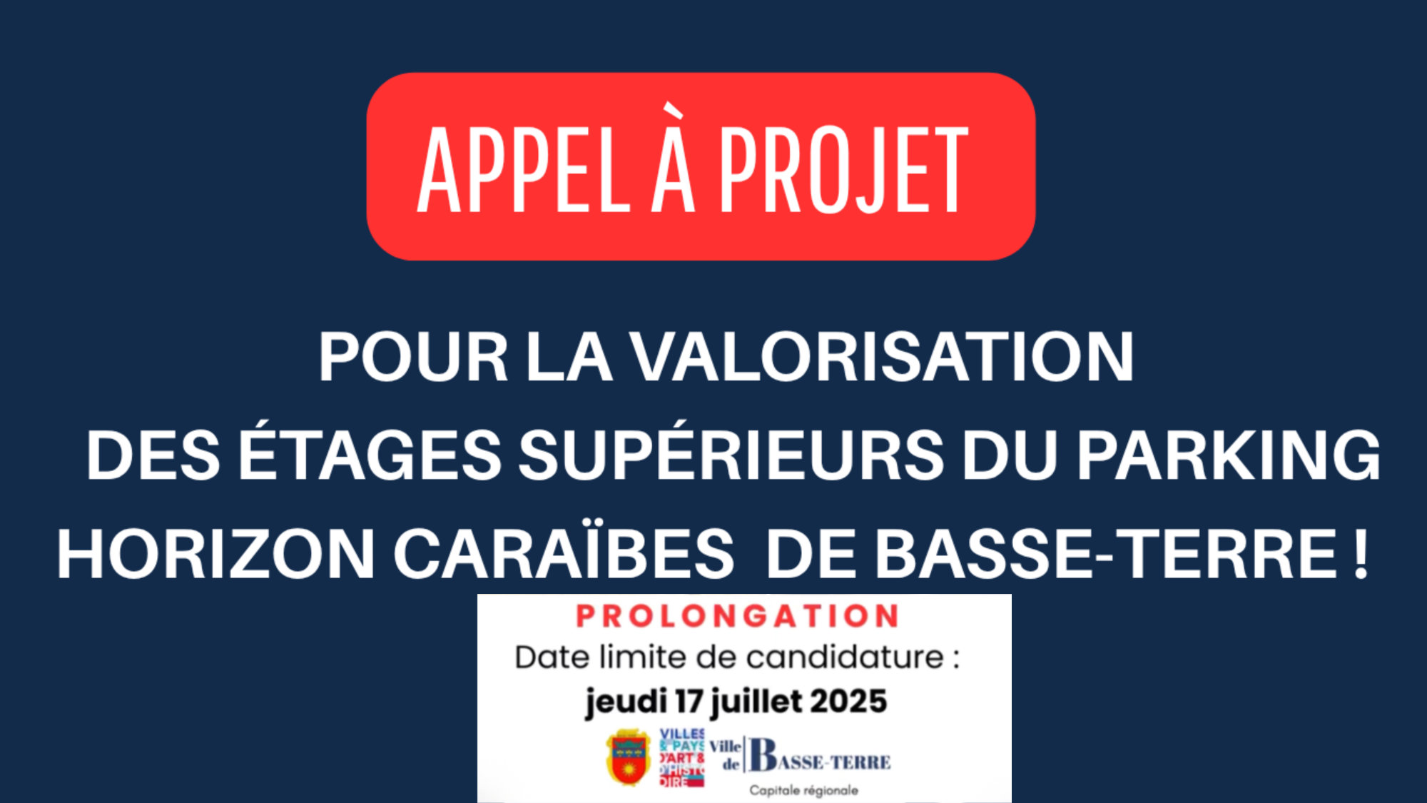 Parking Horizon Caraïbes - Appel à projet prolongé jusqu'au jeudi 17 juillet 2025